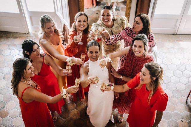 photo de préparatifs mariées au champagne à Montpellier